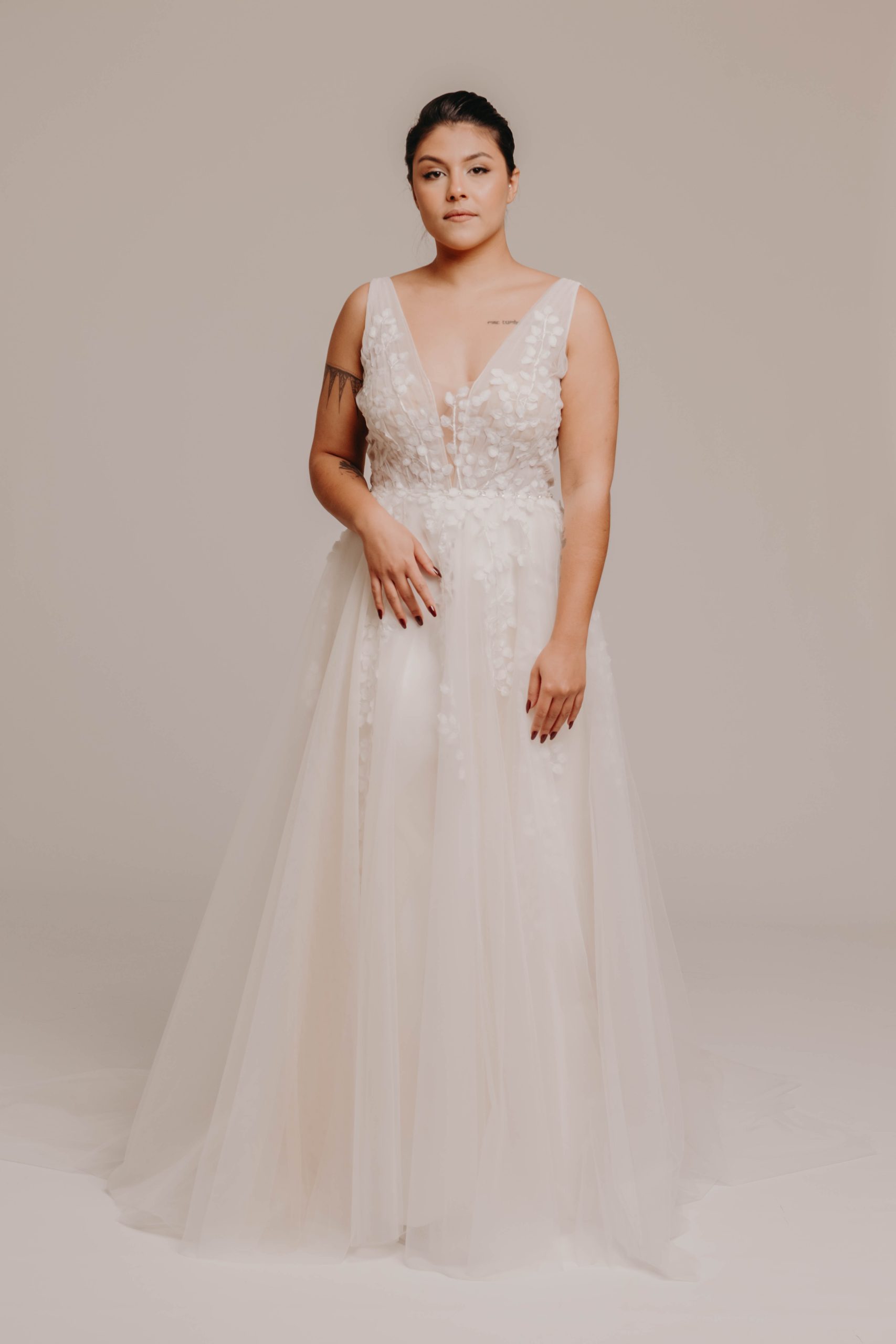 Robe de mariée en noir et blanc