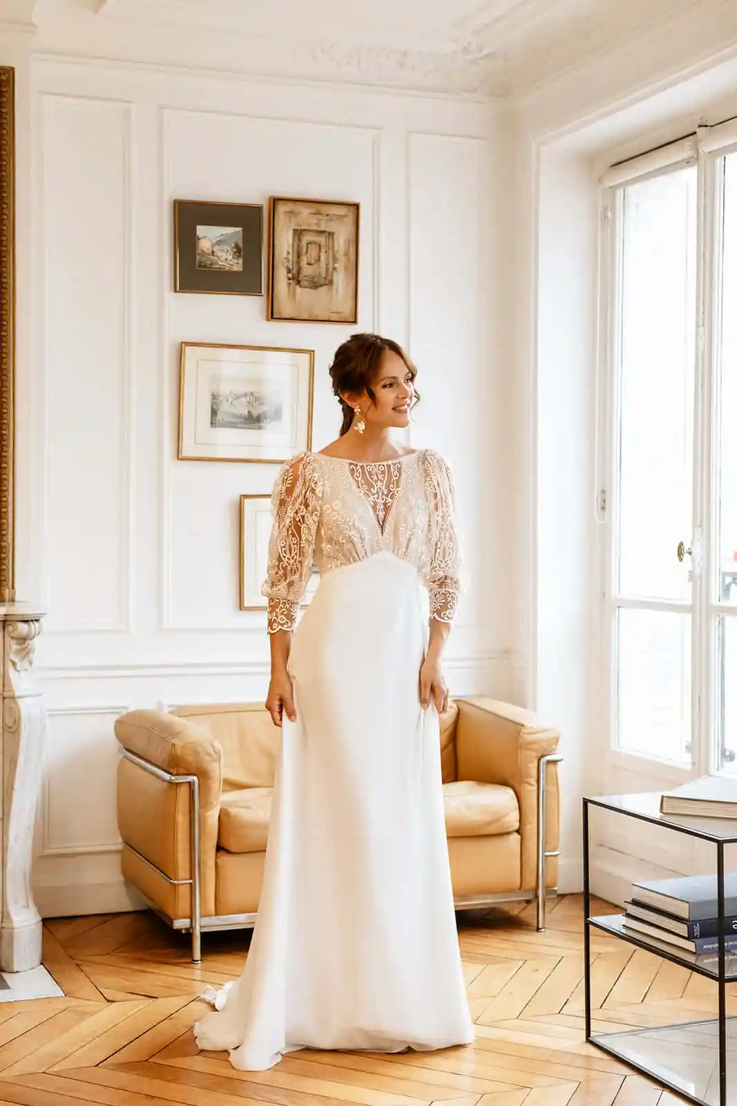 Robe de mariée en noir et blanc